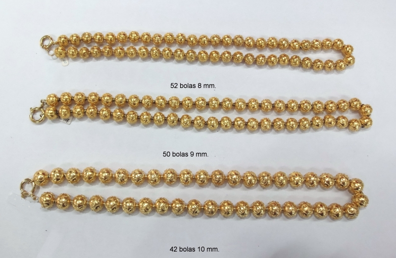 Producto Collares bolas de filigrana oro